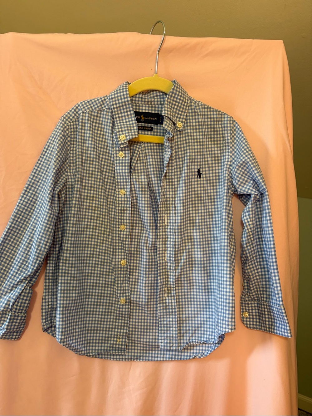 Ralph Lauren Blue Gingham Button-Down Shirt toddler boy 4/4T
